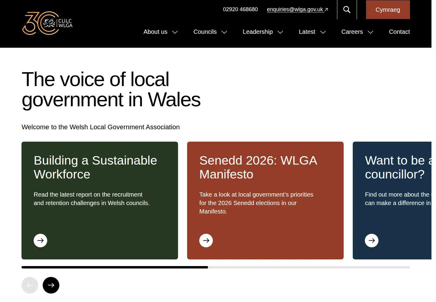 Screenshot of wlga.gov.uk