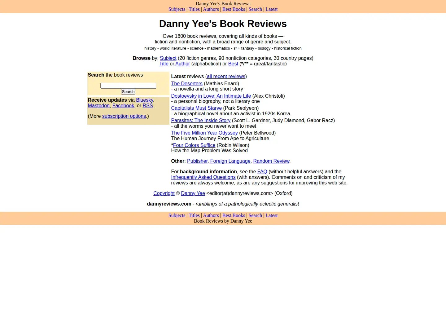 Screenshot of dannyreviews.com