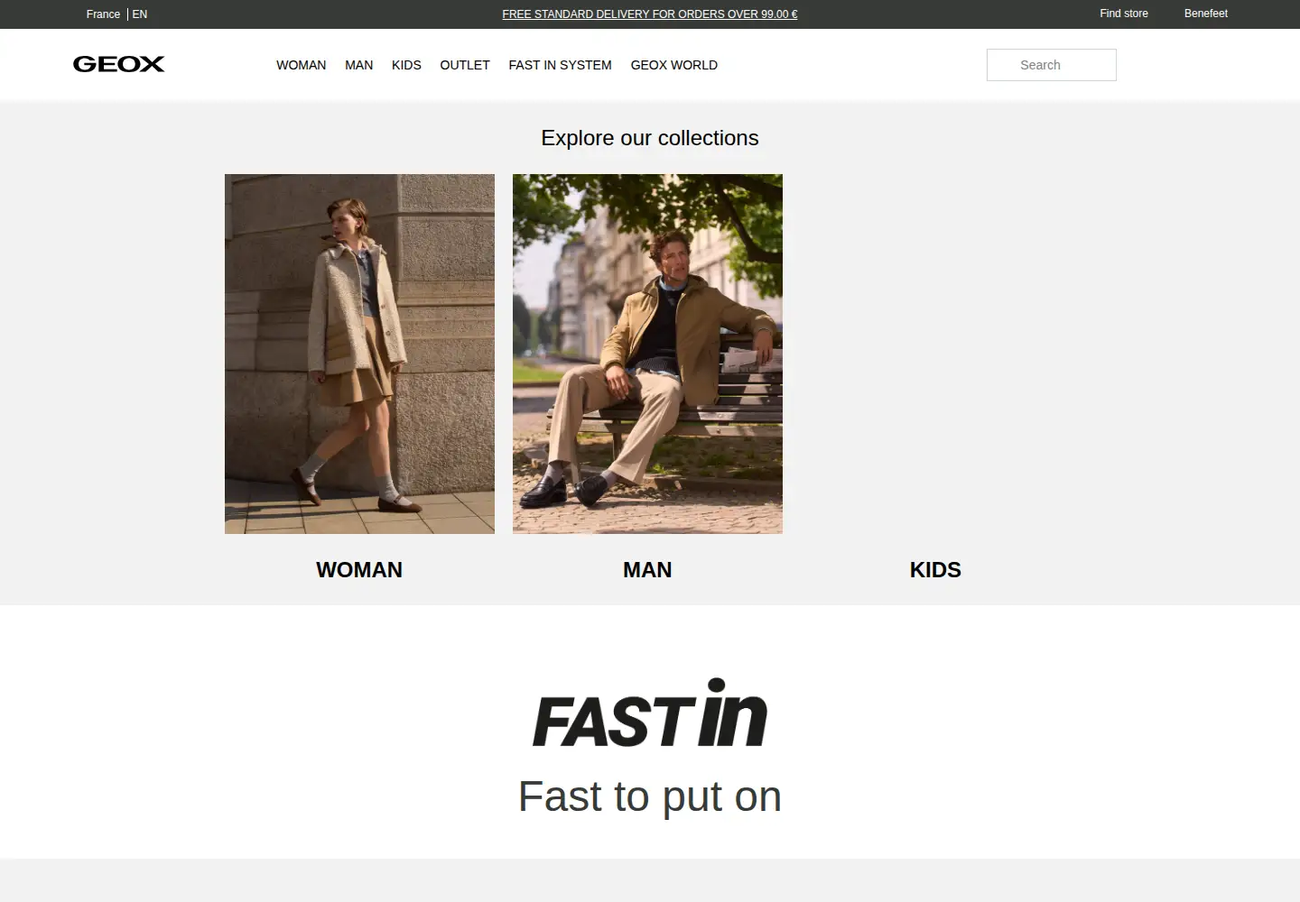 Screenshot of geox.com