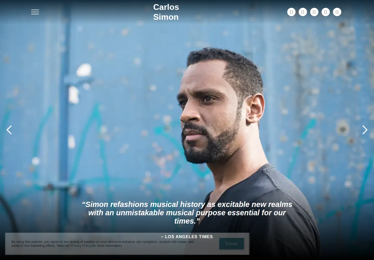 Captured homepage of carlossimonmusic.com in the current scan