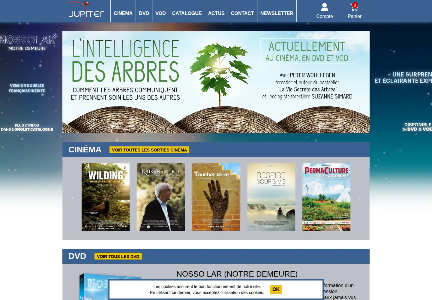 Captured homepage of jupiter-films.com in the current scan