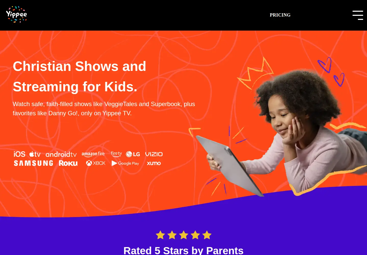 Captured homepage of yippee.tv in the current scan