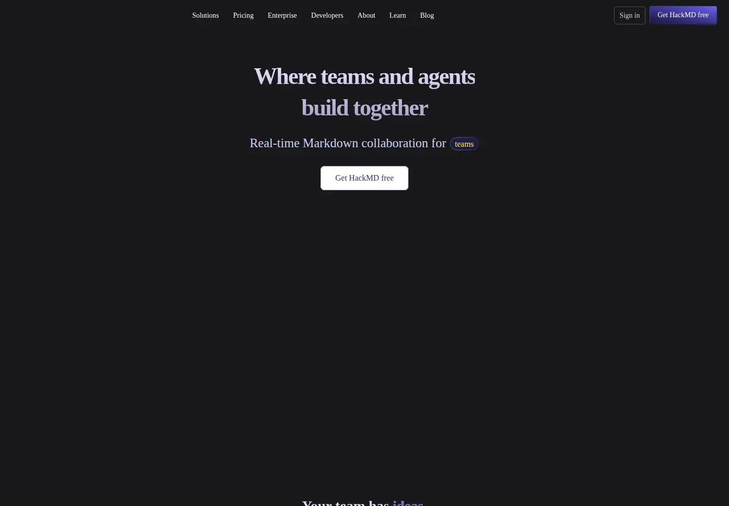 Screenshot of hackmd.io