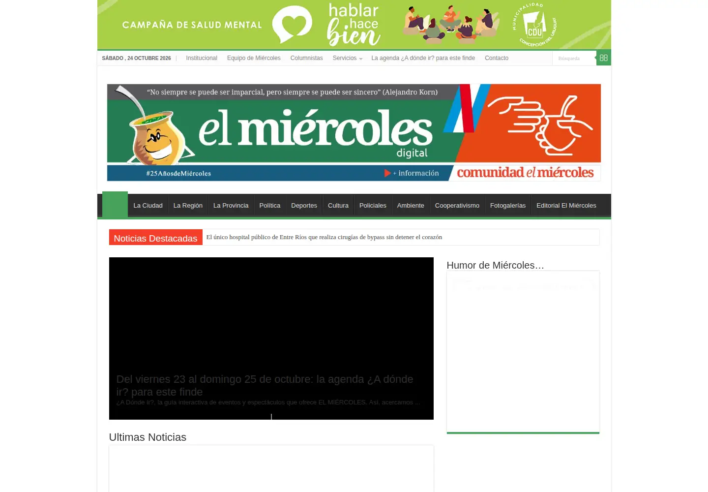 Captured homepage of elmiercolesdigital.com.ar in the current scan