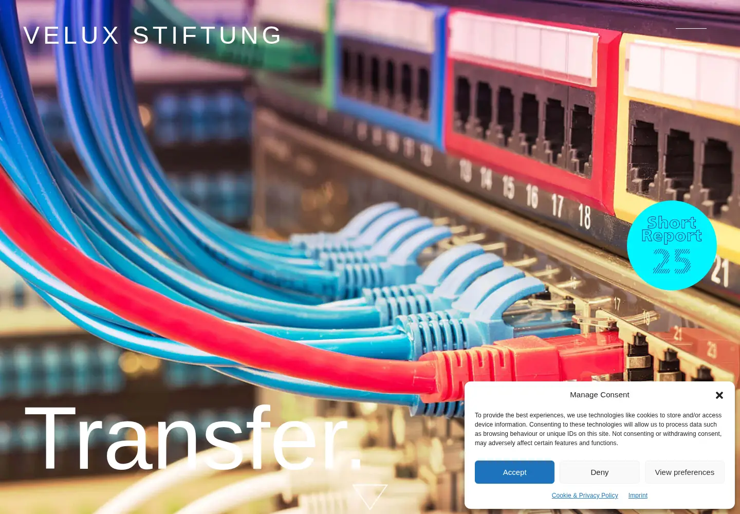 Captured homepage of veluxstiftung.ch in the current scan