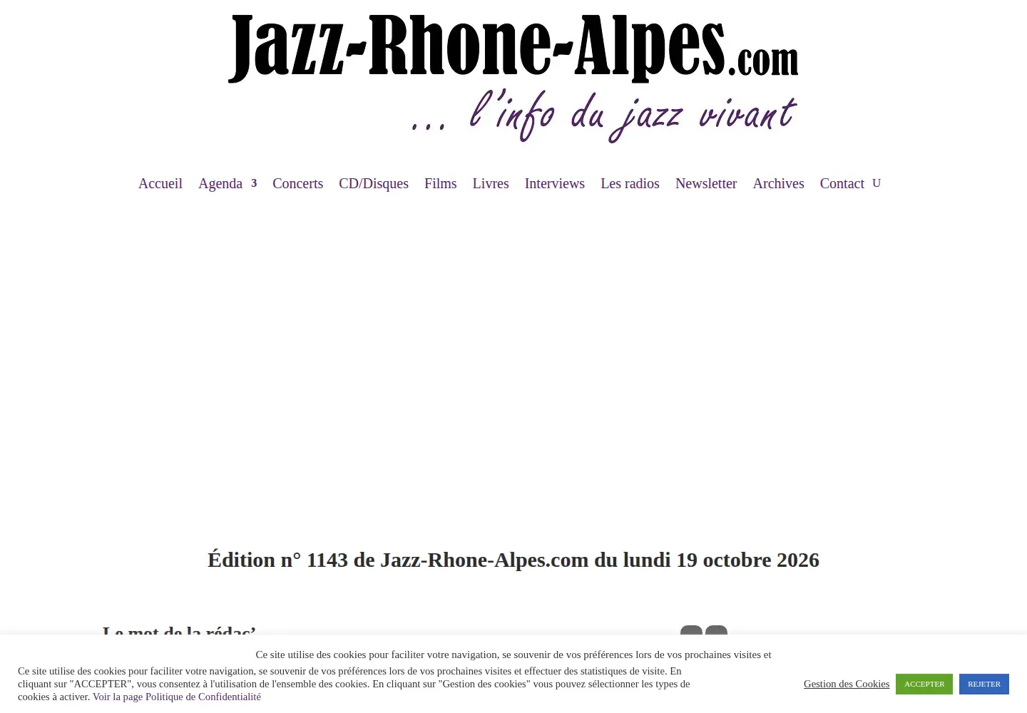 Captured homepage of jazz-rhone-alpes.com in the current scan