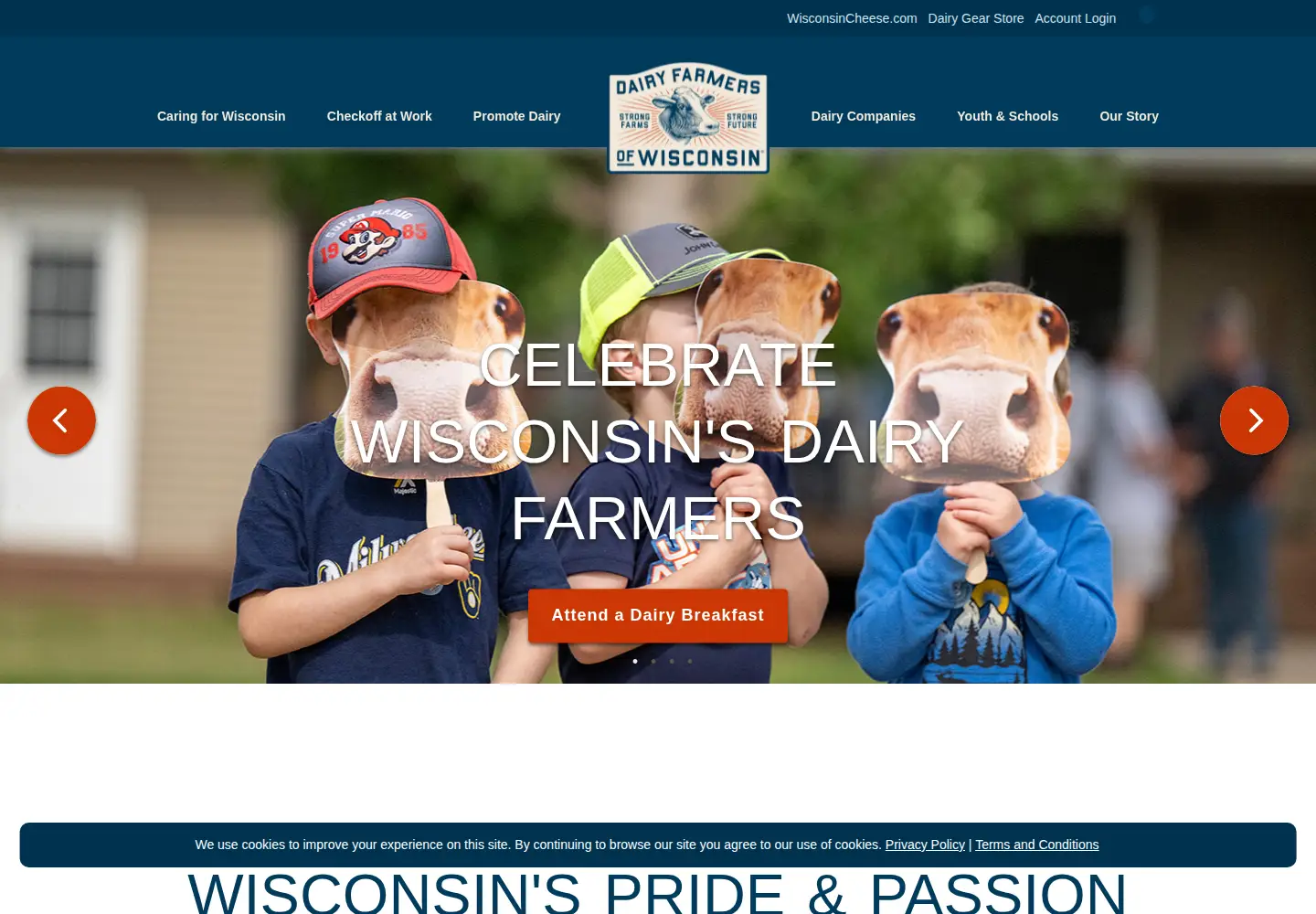 Screenshot of wisconsindairy.org