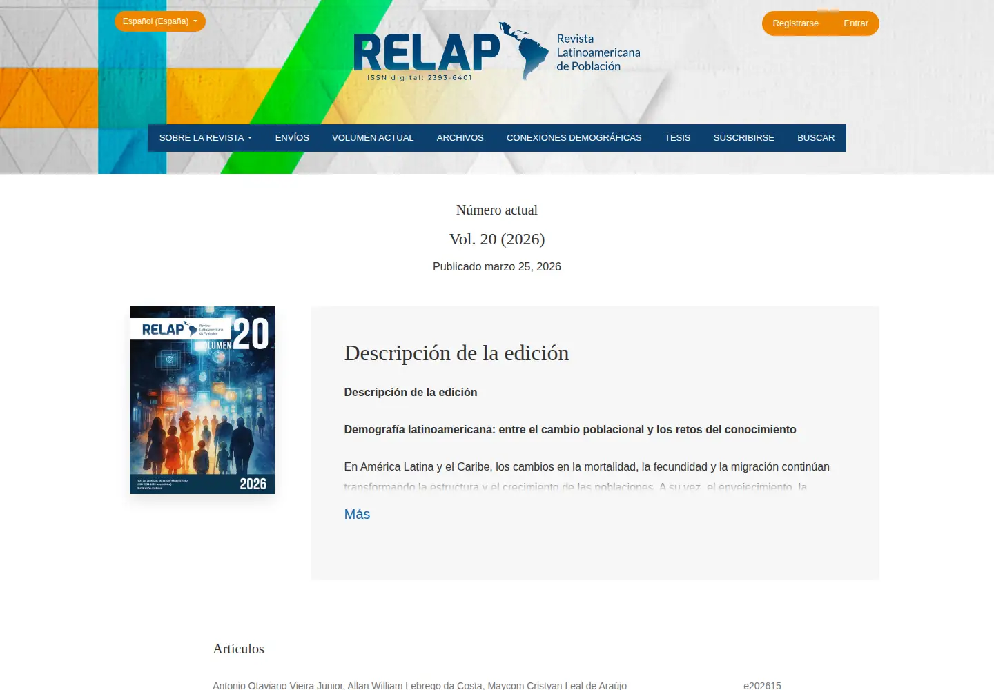 Screenshot of revistarelap.org
