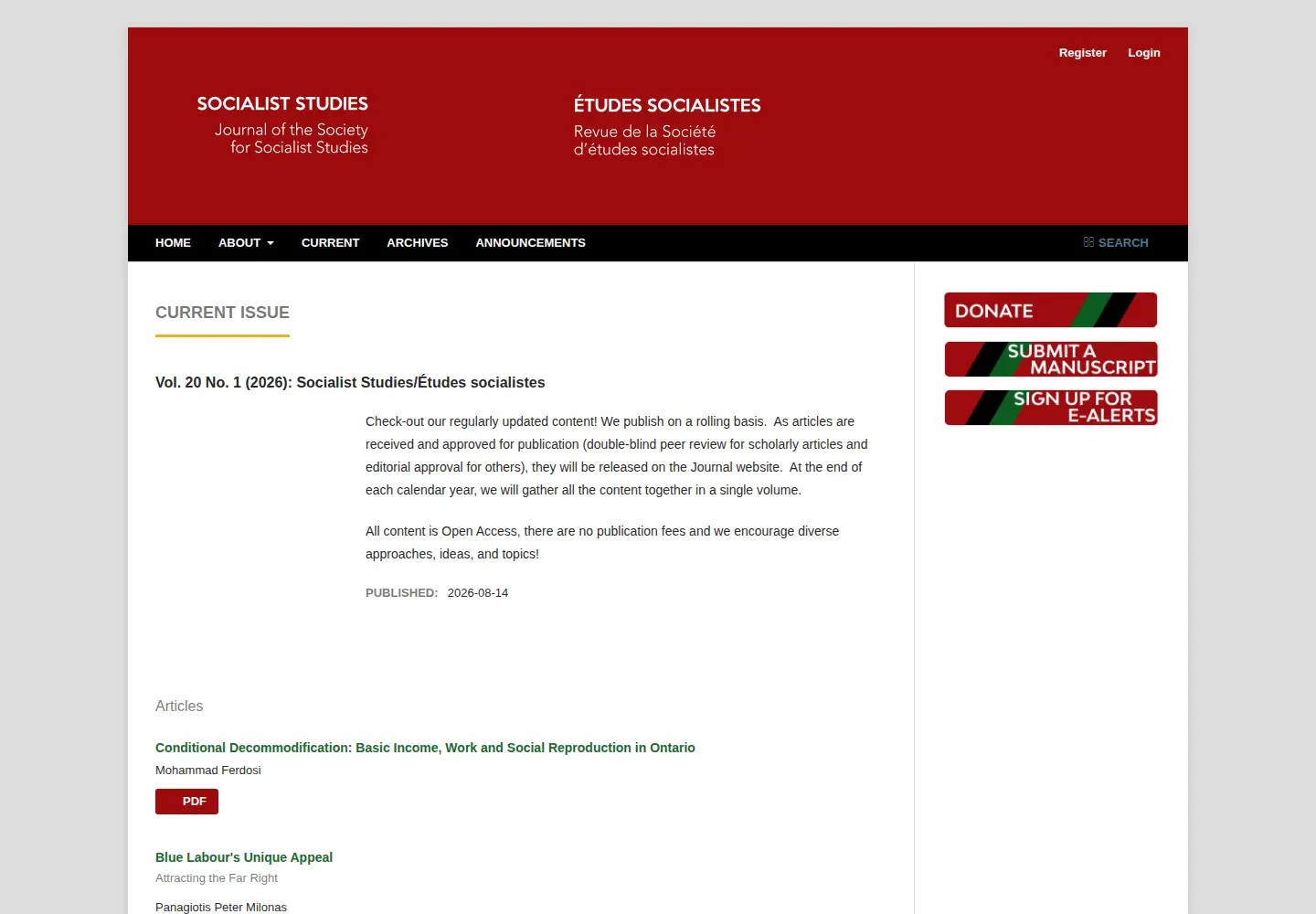 Screenshot of socialiststudies.com