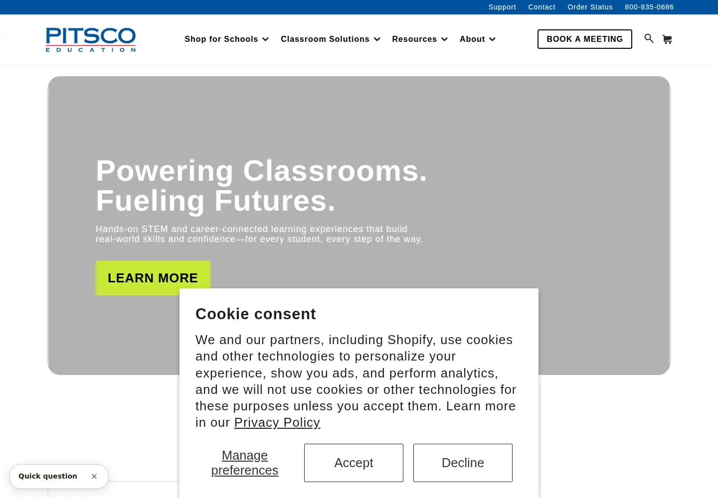 Screenshot of pitsco.com