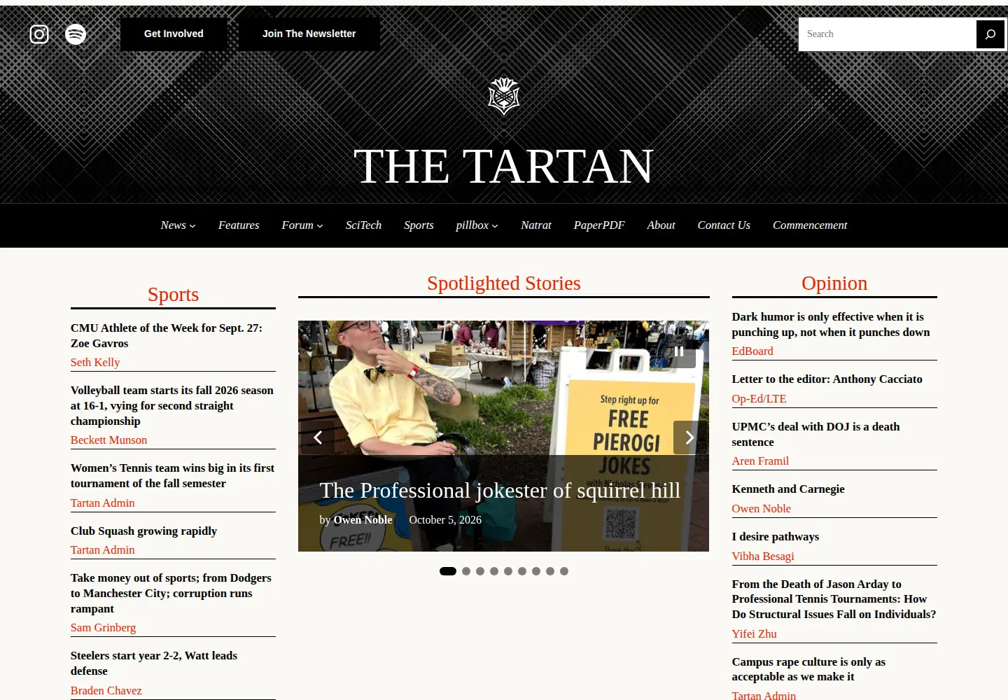 Screenshot of thetartan.org