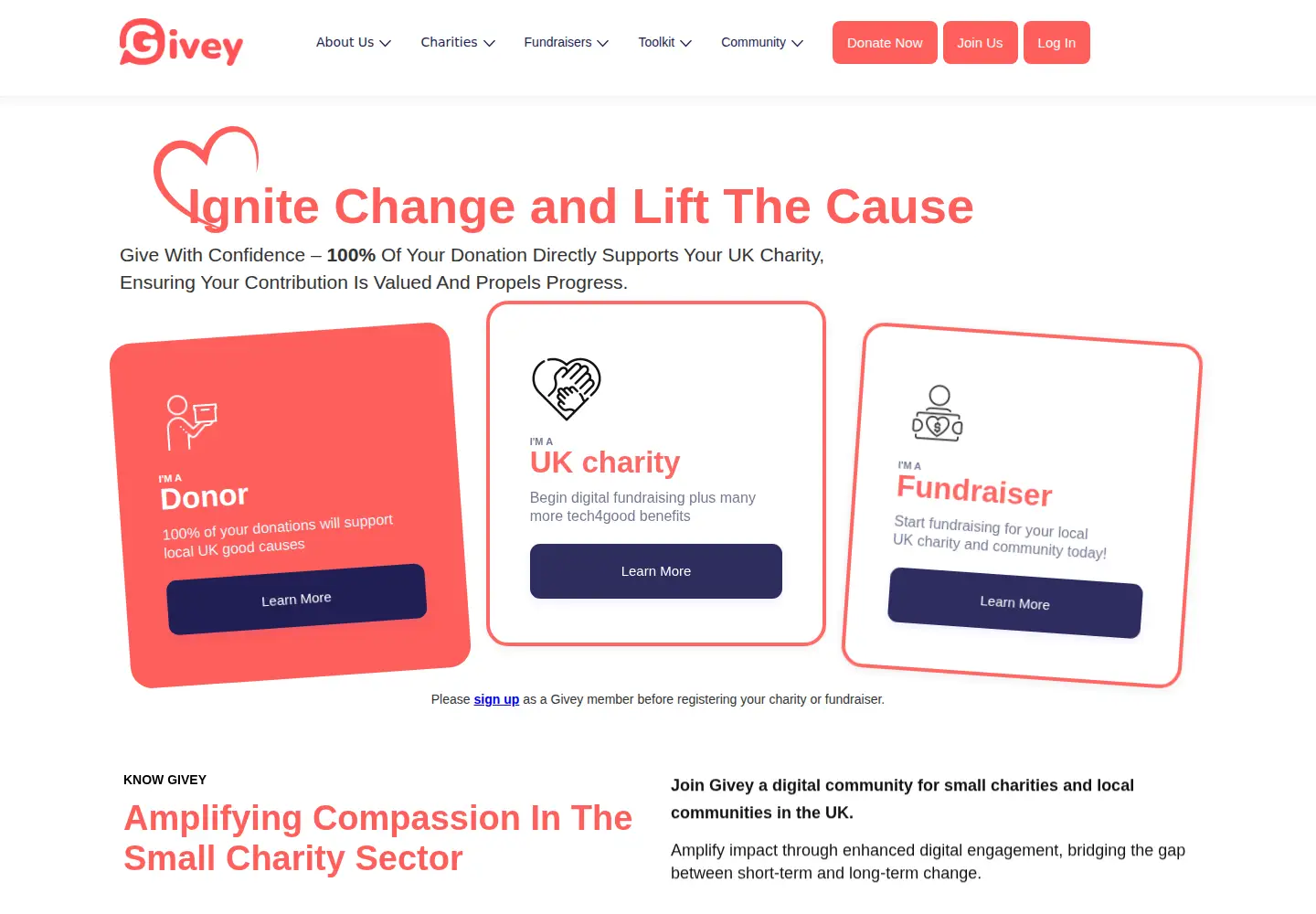 Screenshot of givey.com