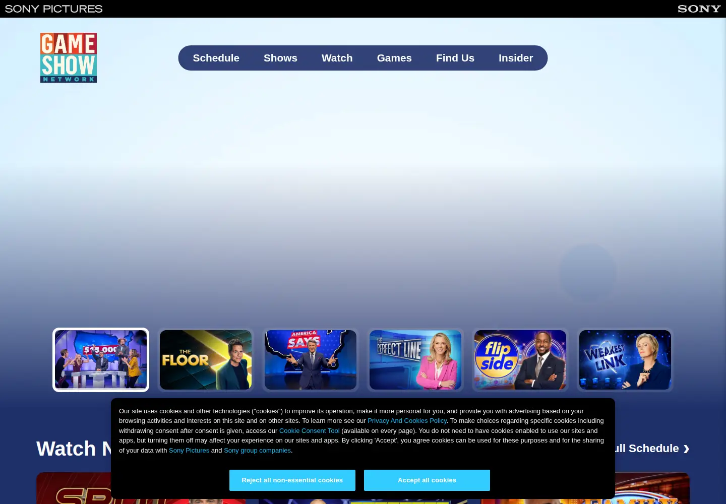 Screenshot of gameshownetwork.com