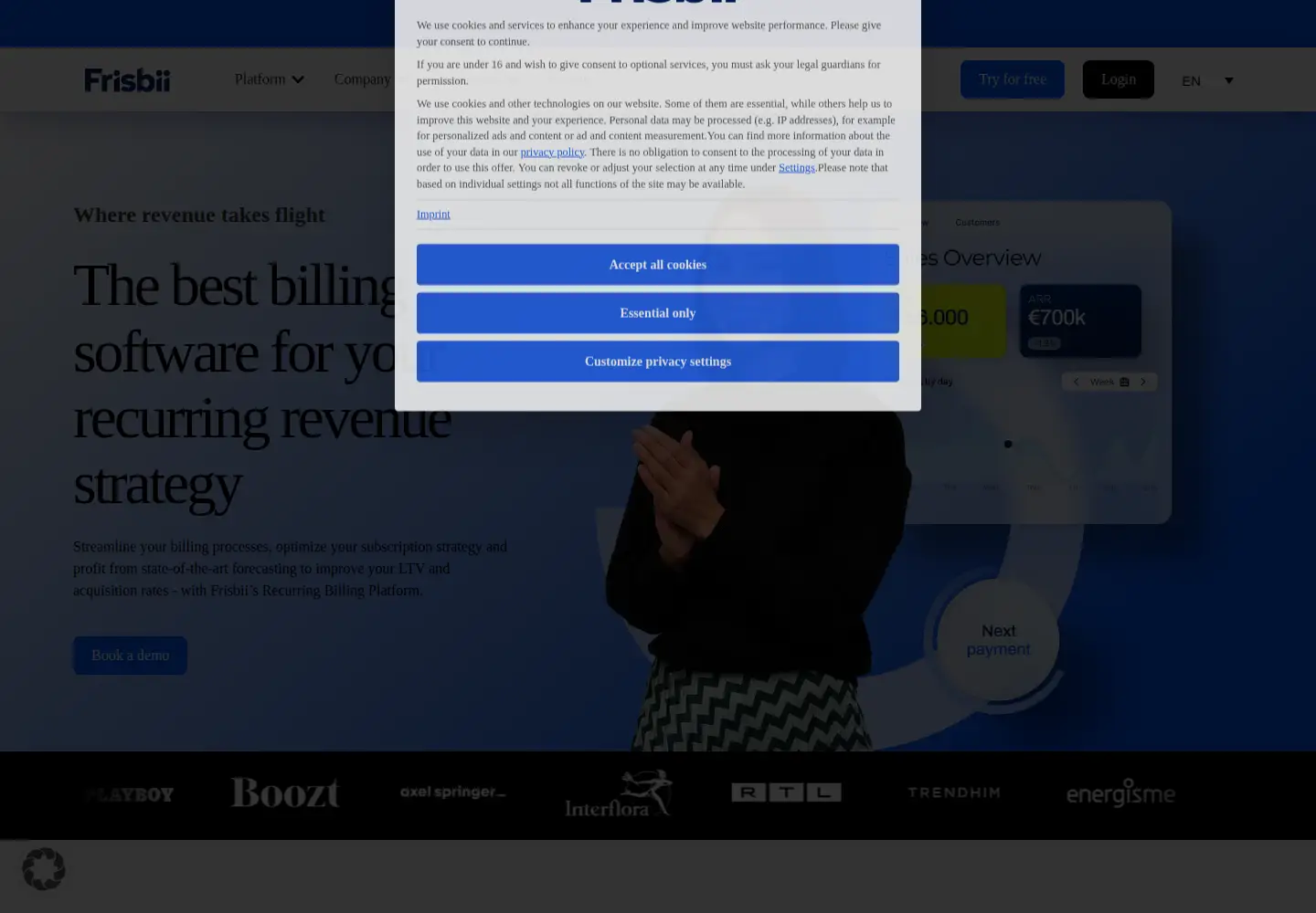Screenshot of reepay.com