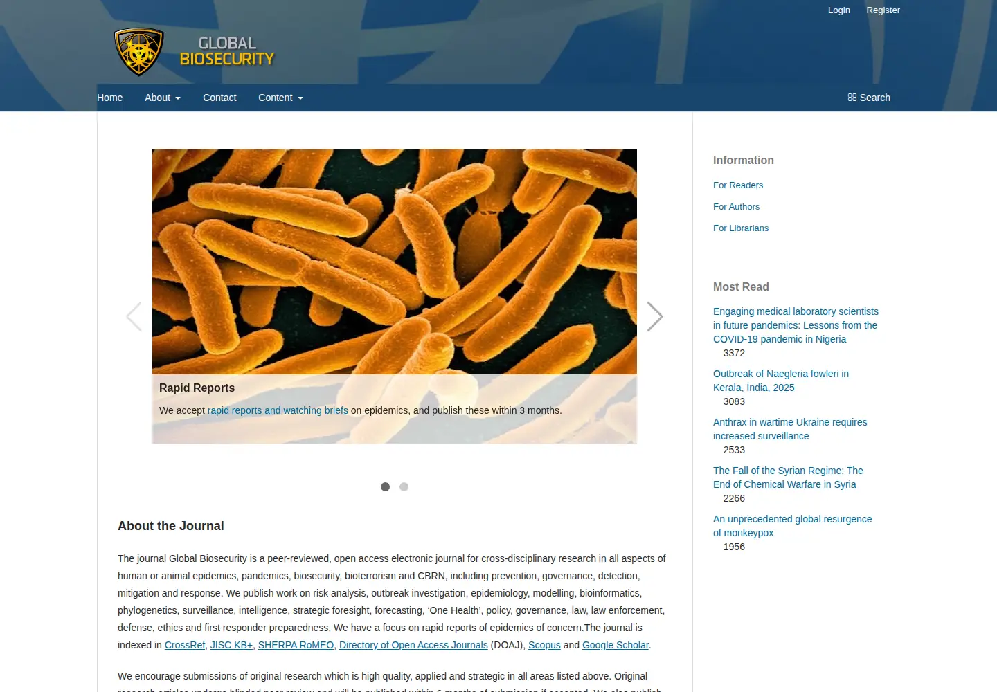 Screenshot of jglobalbiosecurity.com