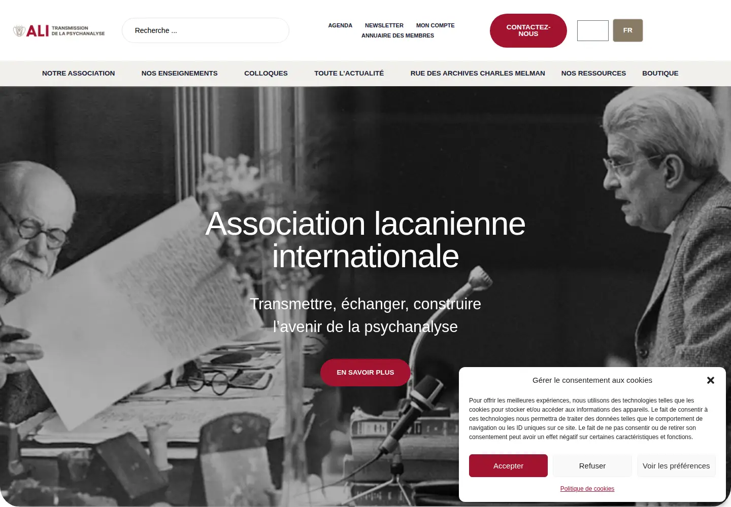 Captured homepage of freud-lacan.com in the current scan