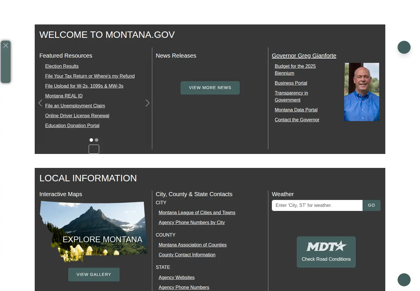 Screenshot of mt.gov