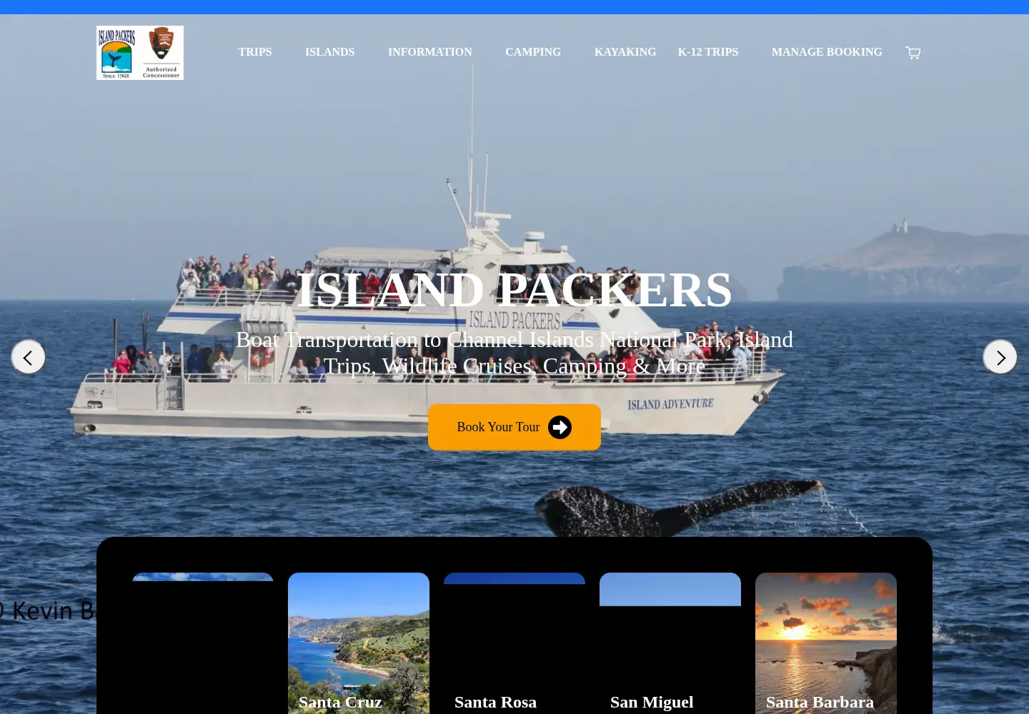 Screenshot of islandpackers.com