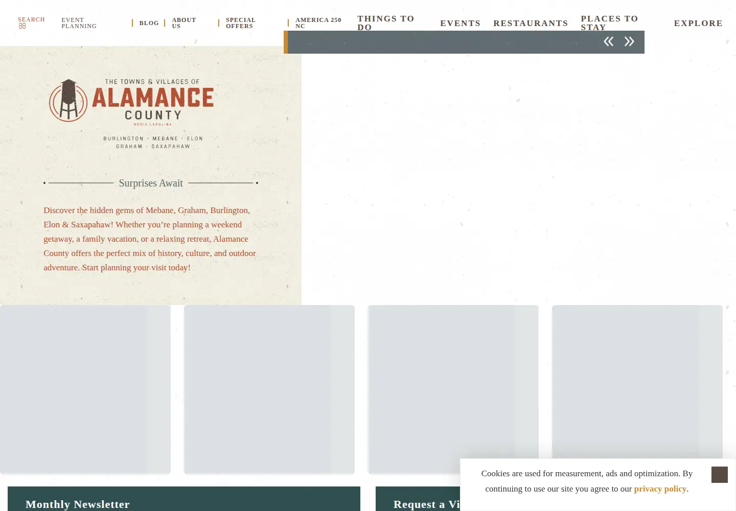 Screenshot of visitalamance.com