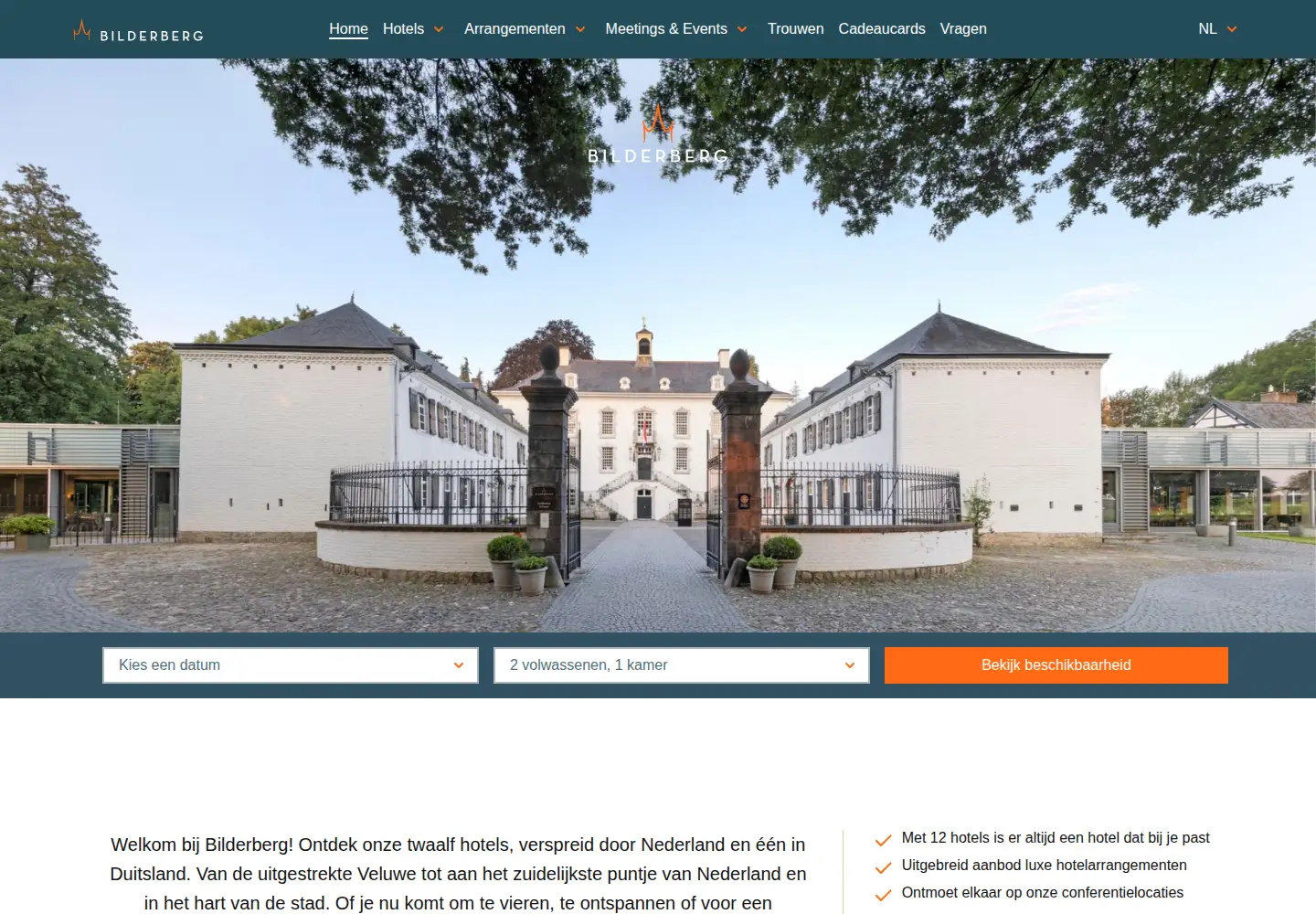 Captured homepage of bilderberg.nl in the current scan