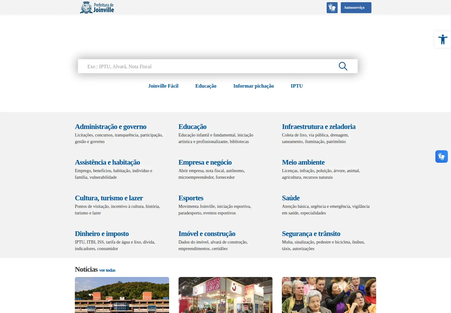 Screenshot of joinville.sc.gov.br