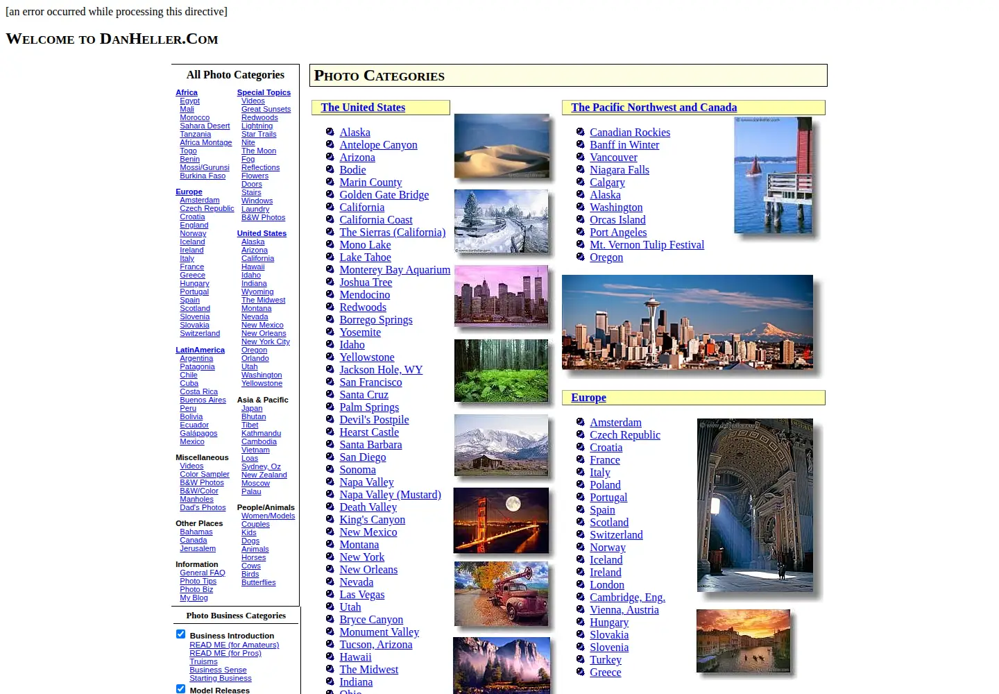 Captured homepage of danheller.com in the current scan