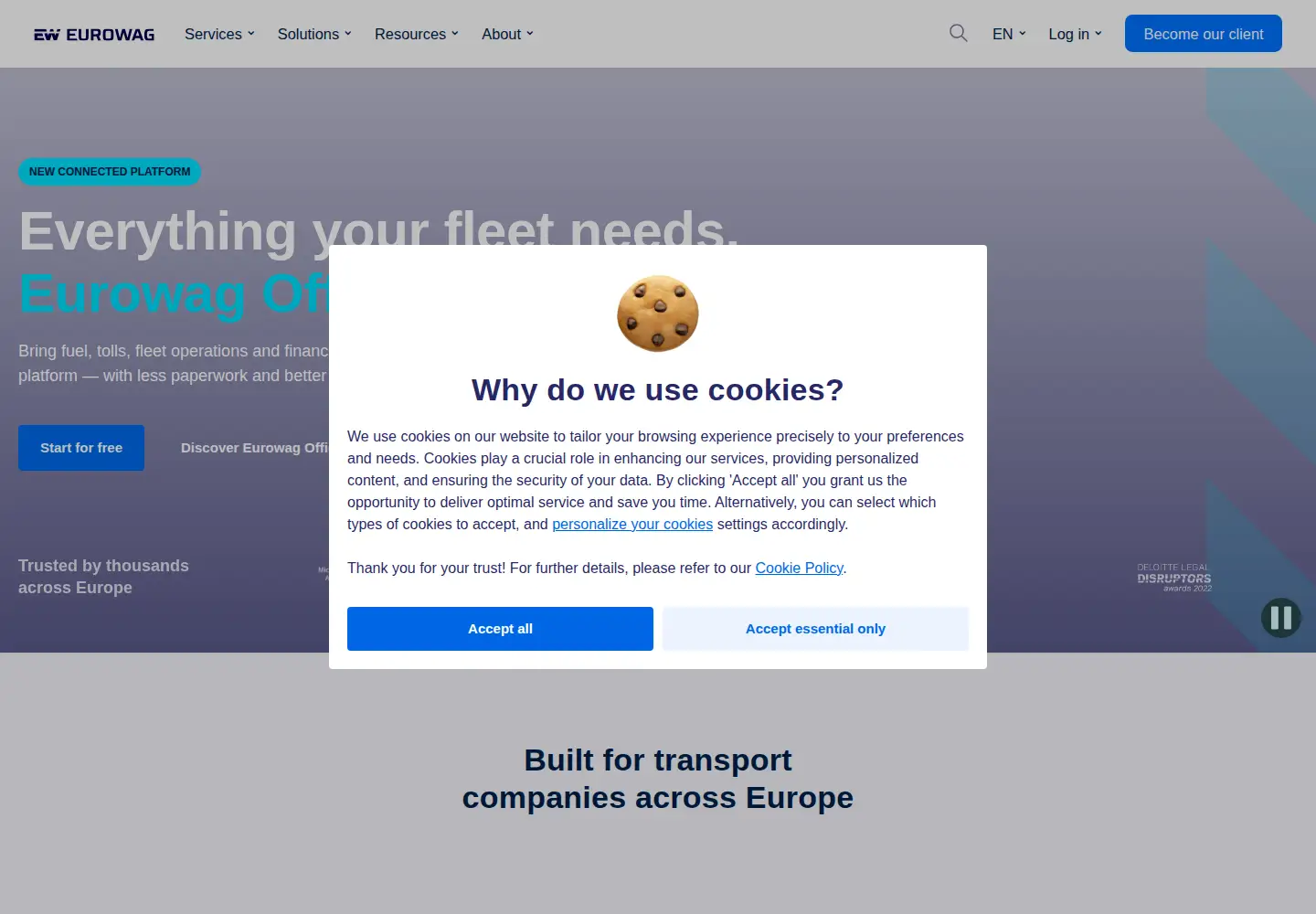 Screenshot of eurowag.com