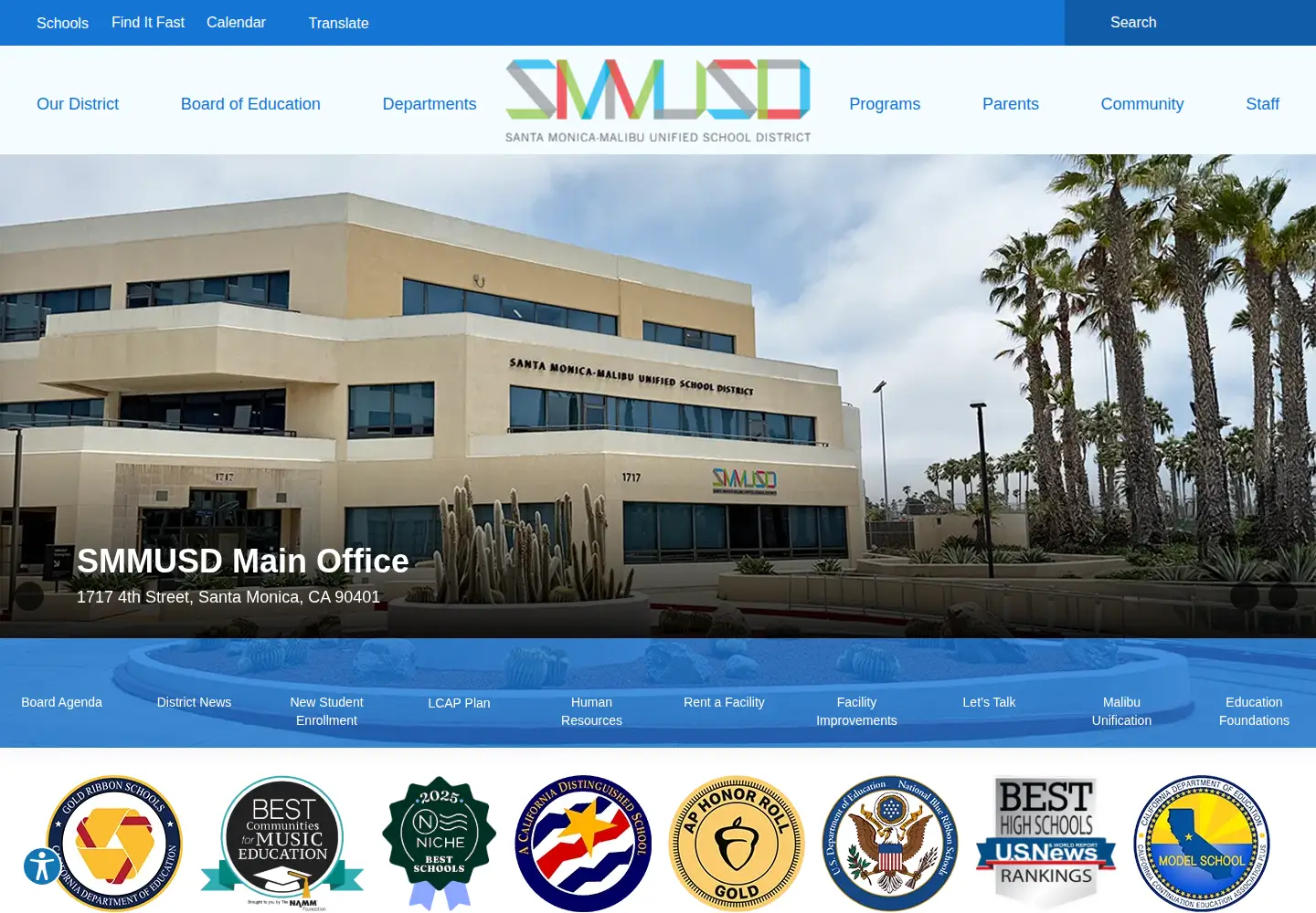 Screenshot of smmusd.org