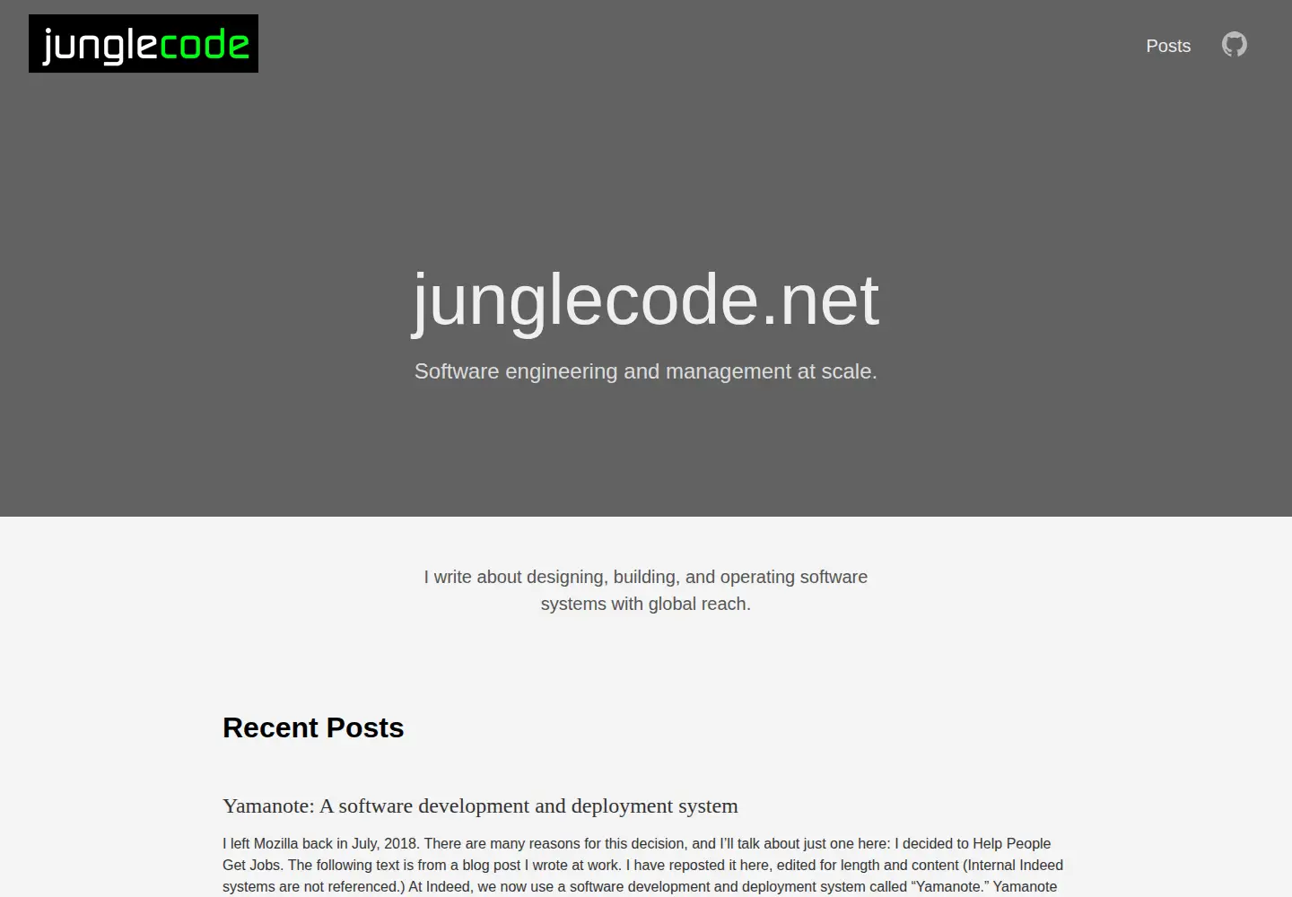 Captured homepage of junglecode.net in the current scan
