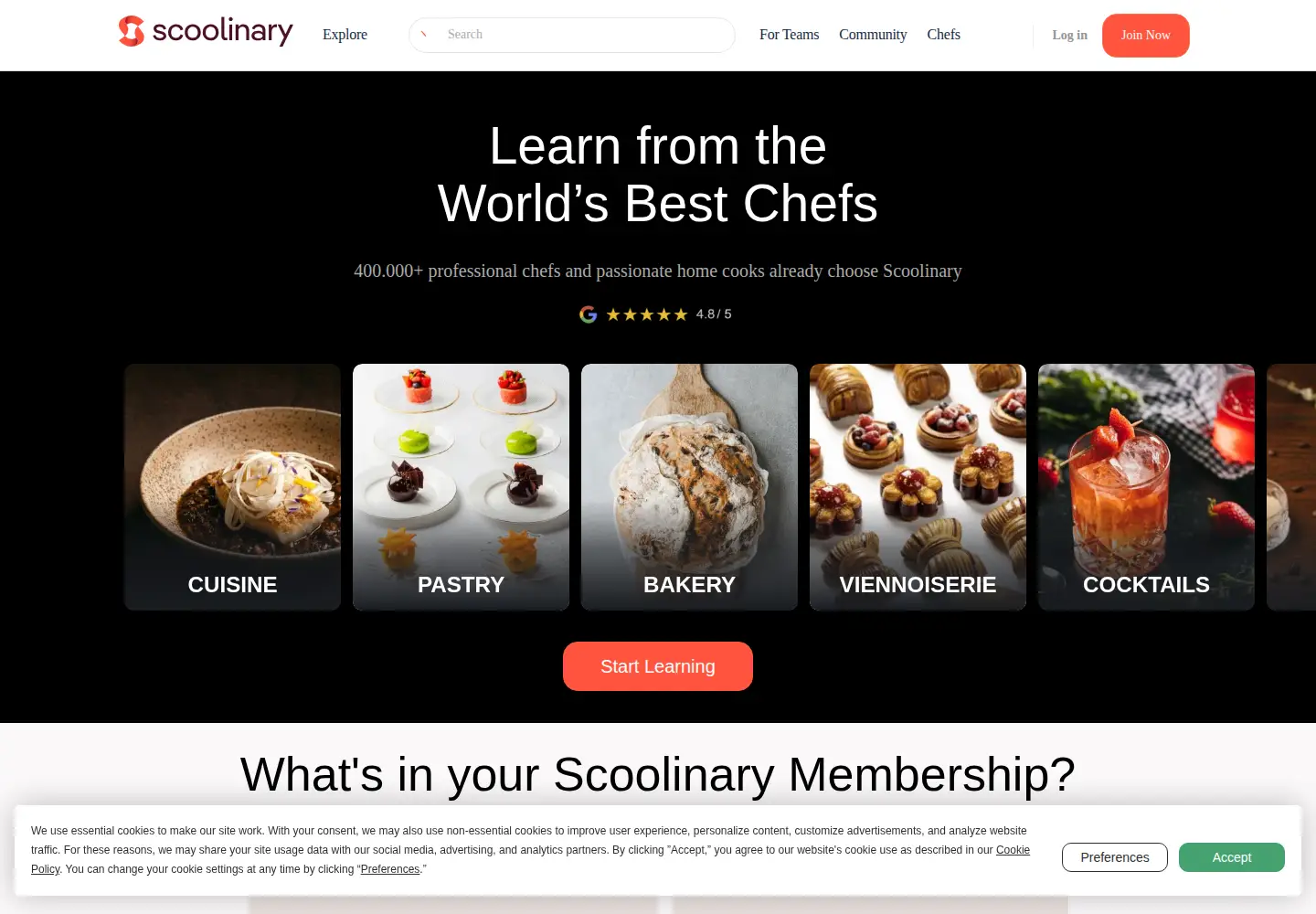 Screenshot of scoolinary.com
