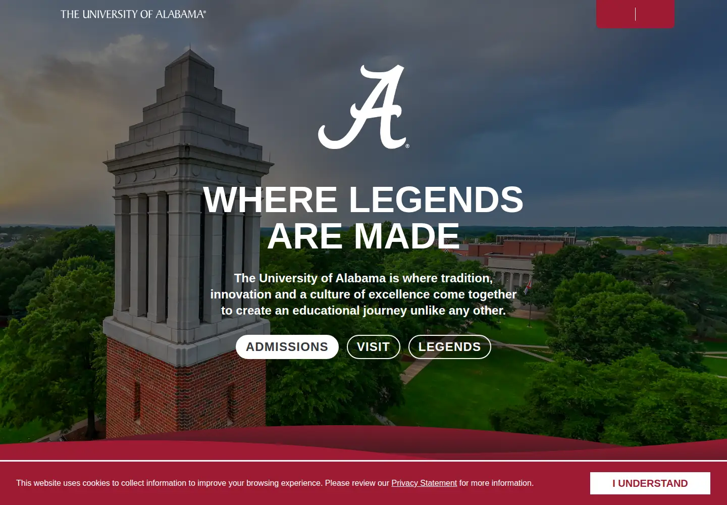 Screenshot of ua.edu