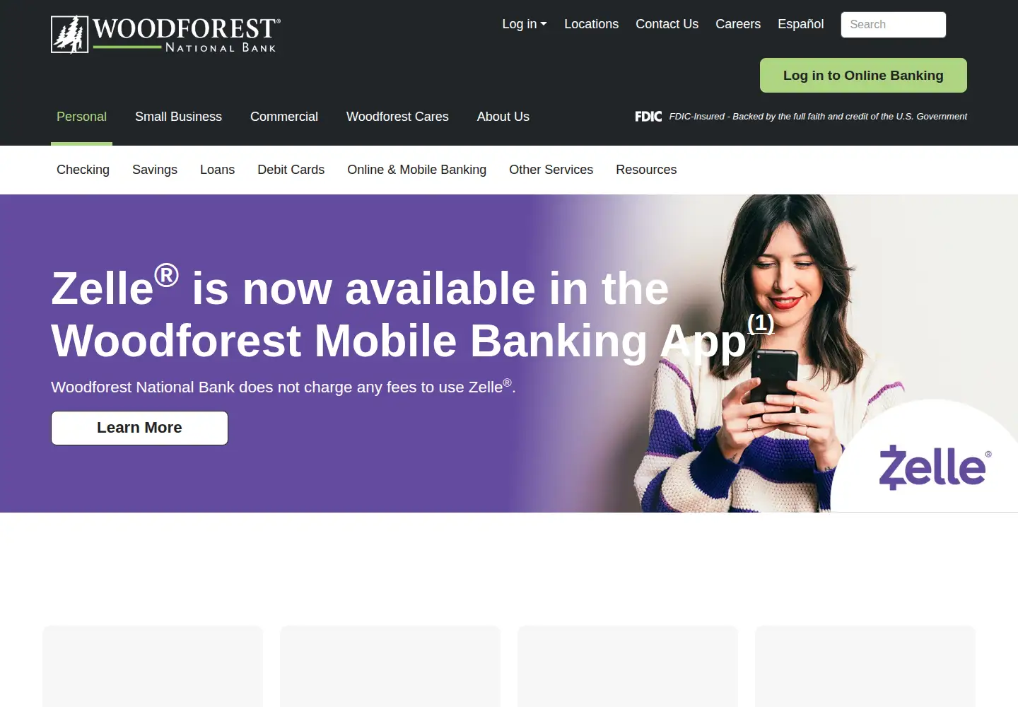 Captured homepage of woodforest.com in the current scan
