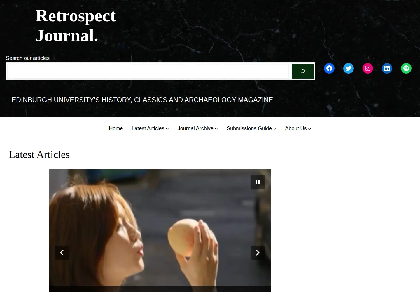 Screenshot of retrospectjournal.com