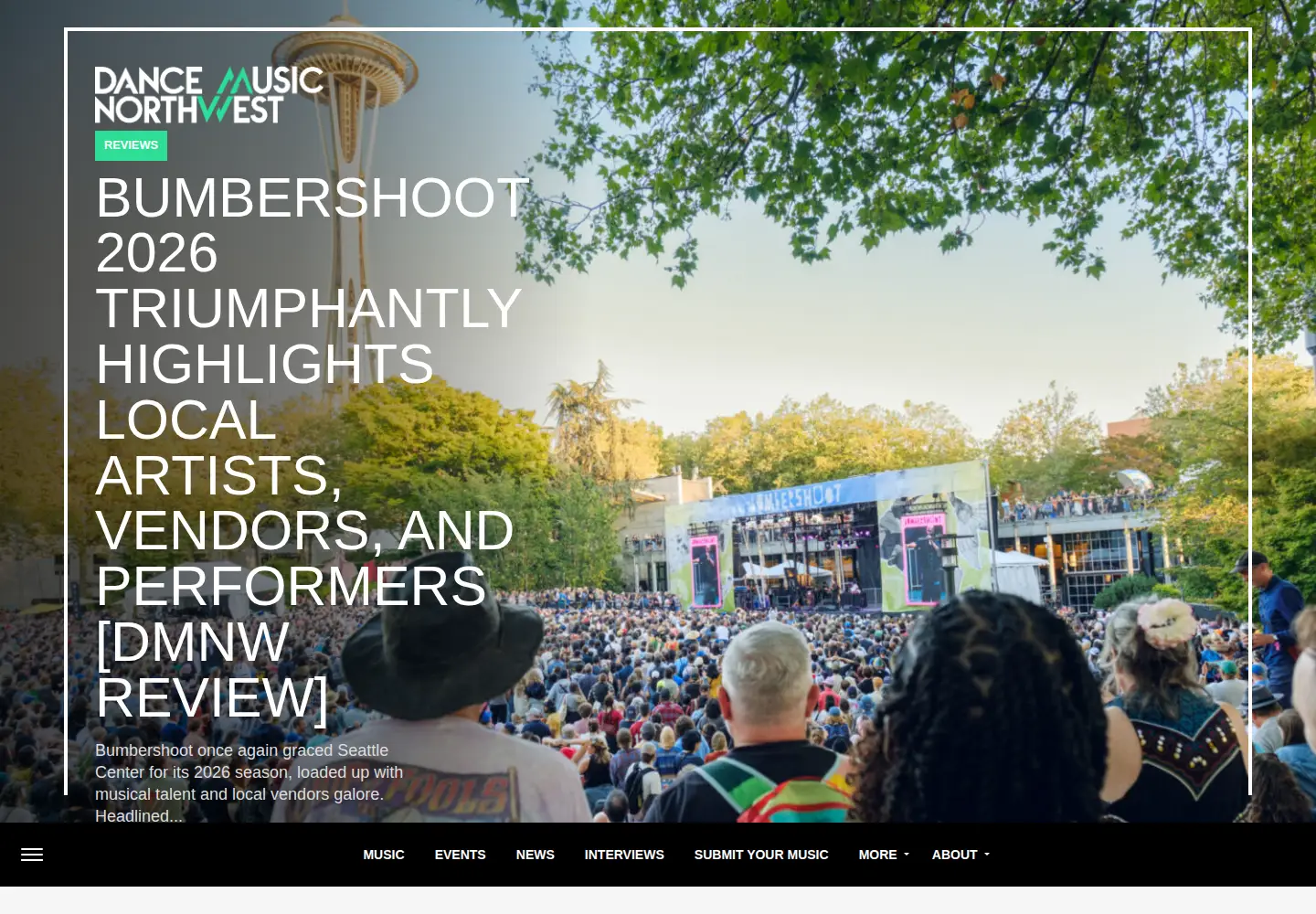 Captured homepage of dancemusicnw.com in the current scan