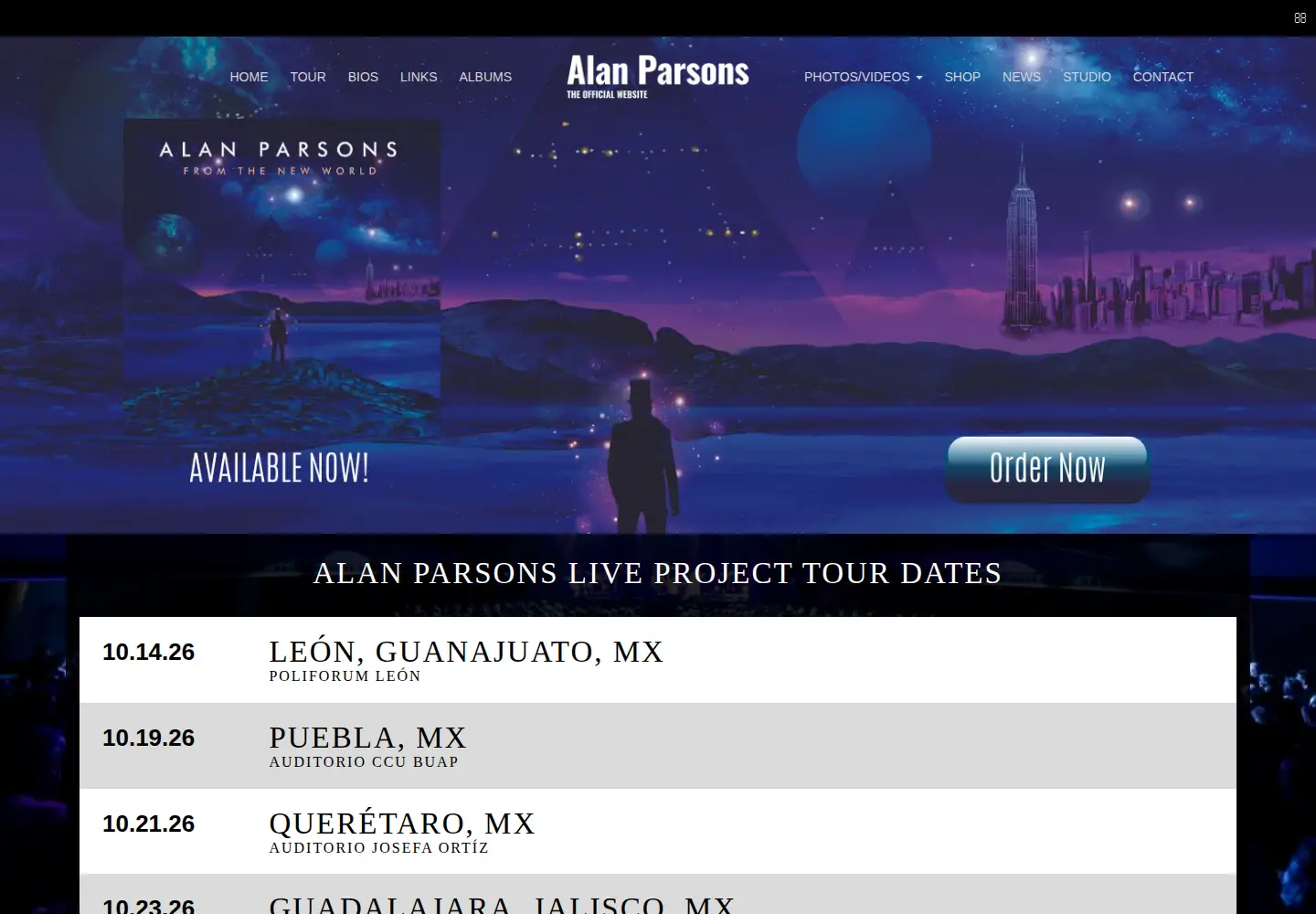 Screenshot of alanparsons.com
