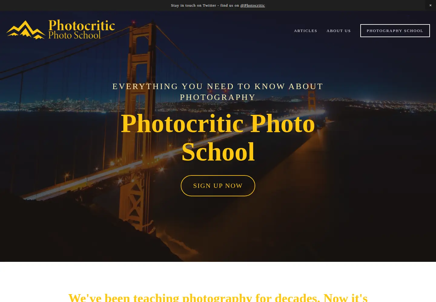 Captured homepage of photocritic.org in the current scan