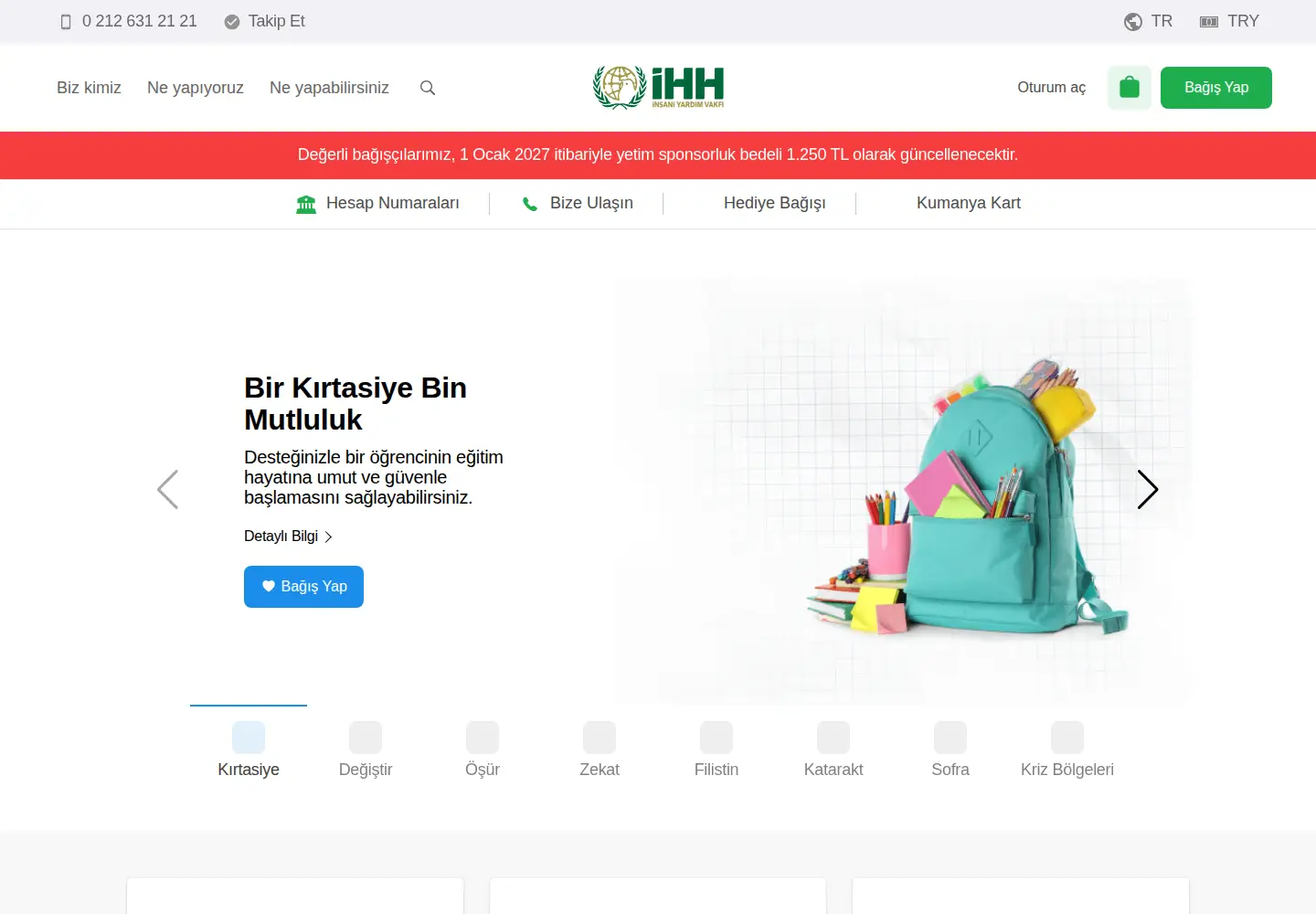 Screenshot of ihh.org.tr