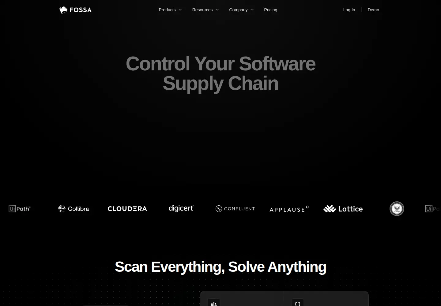 Captured homepage of fossa.io in the current scan