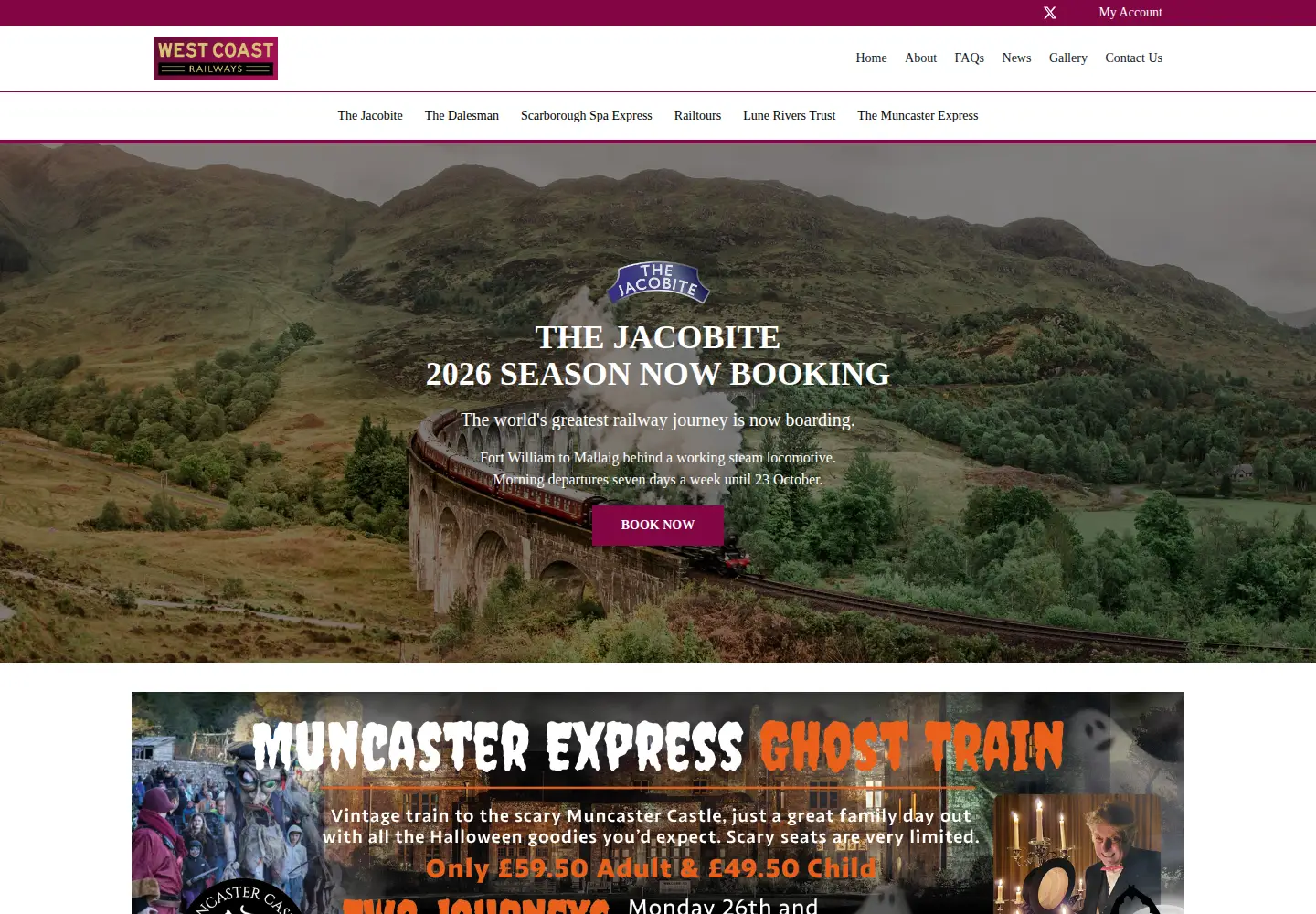 Screenshot of westcoastrailways.co.uk