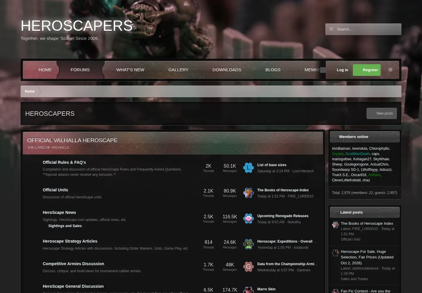 Screenshot of heroscapers.com