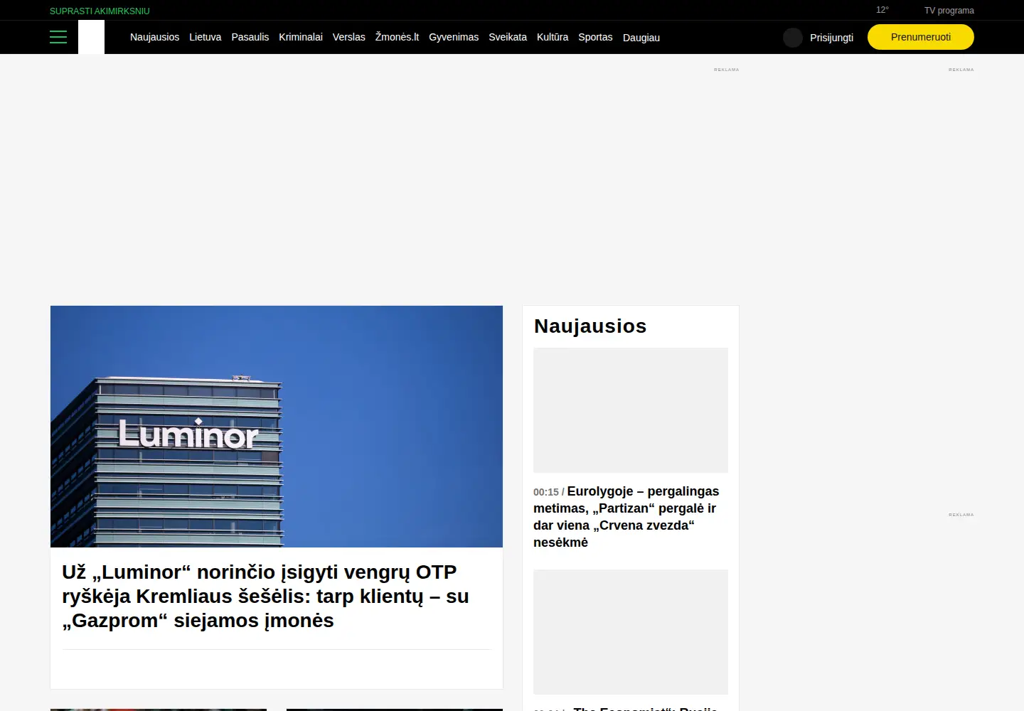 Screenshot of 15min.lt