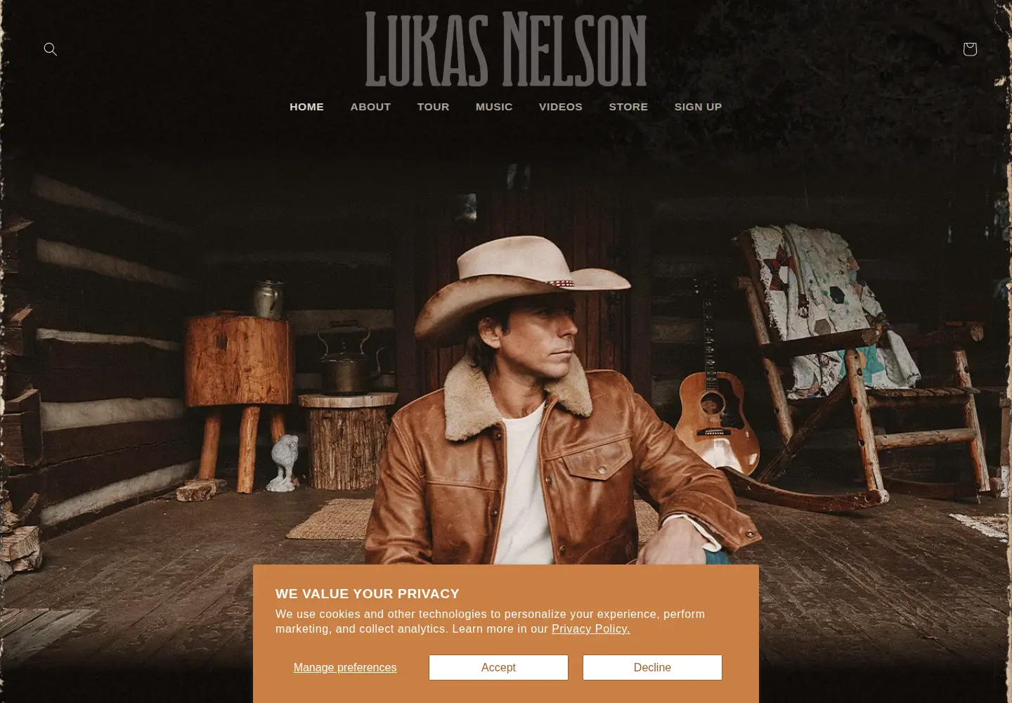 Screenshot of lukasnelson.com