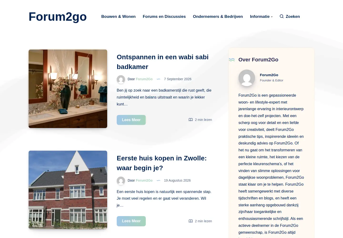 Captured homepage of forum2go.nl in the current scan