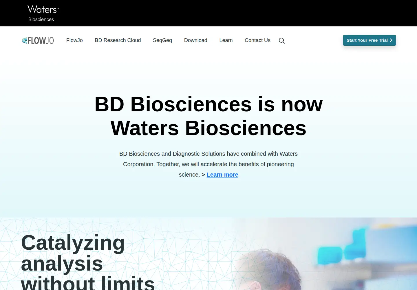 Screenshot of flowjo.com