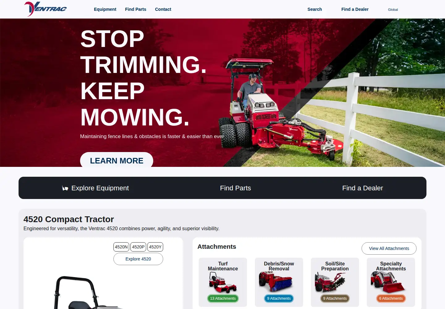 Screenshot of ventrac.com