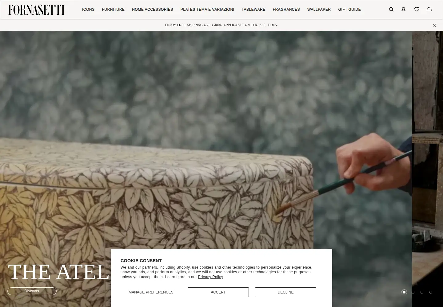 Screenshot of fornasetti.com