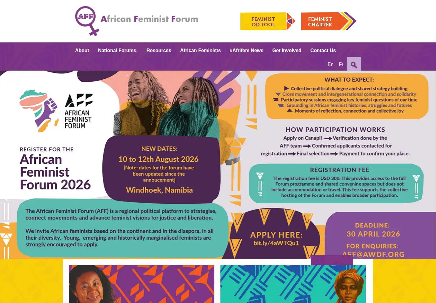 Screenshot of africanfeministforum.com
