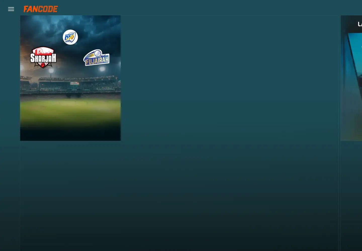Screenshot of fancode.com