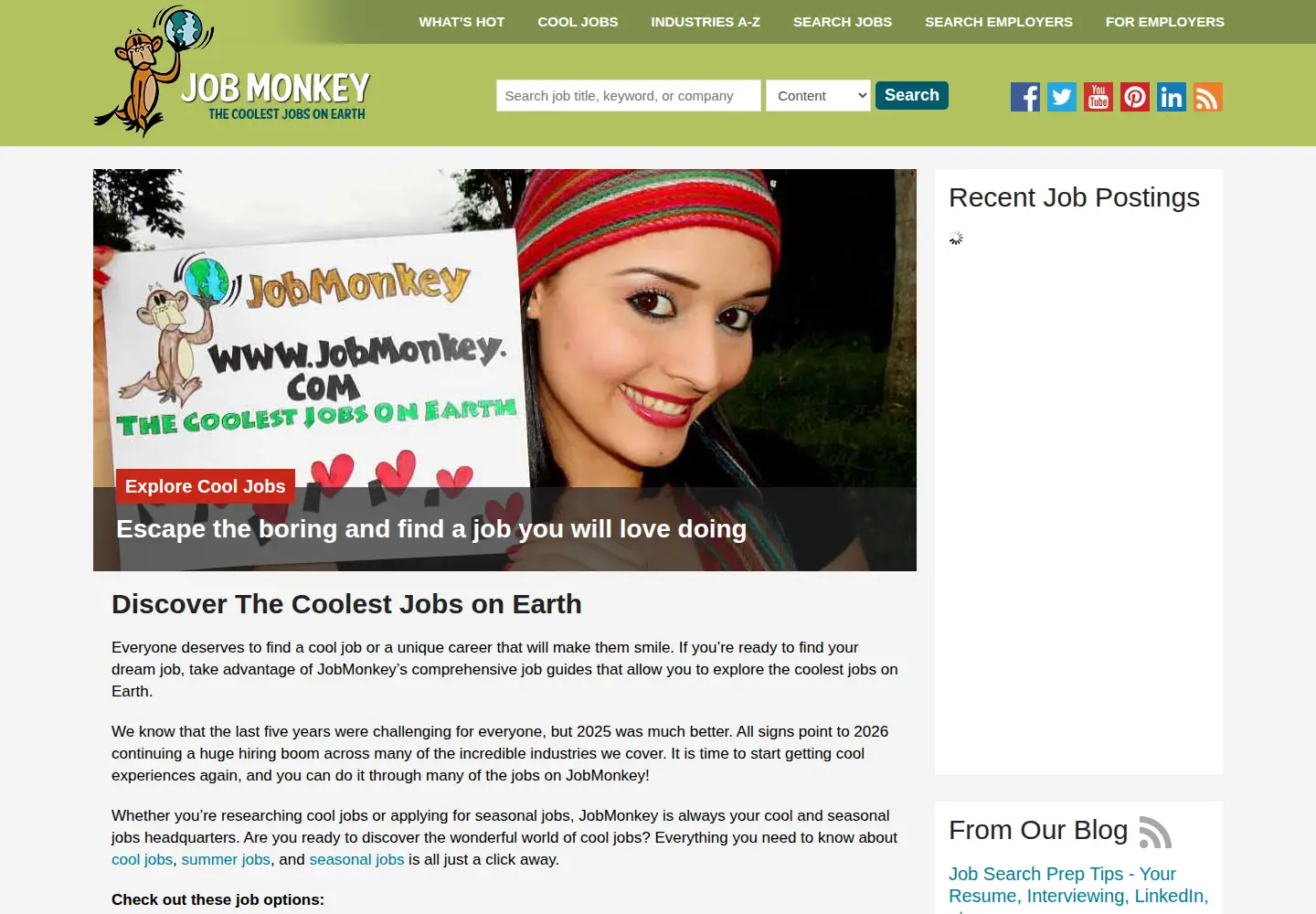 Screenshot of jobmonkey.com