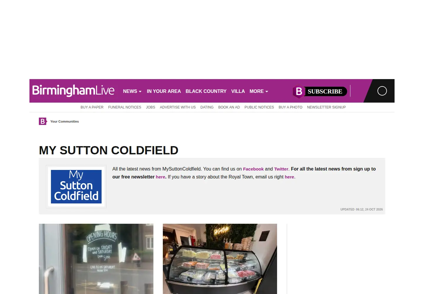 Screenshot of suttoncoldfieldobserver.co.uk